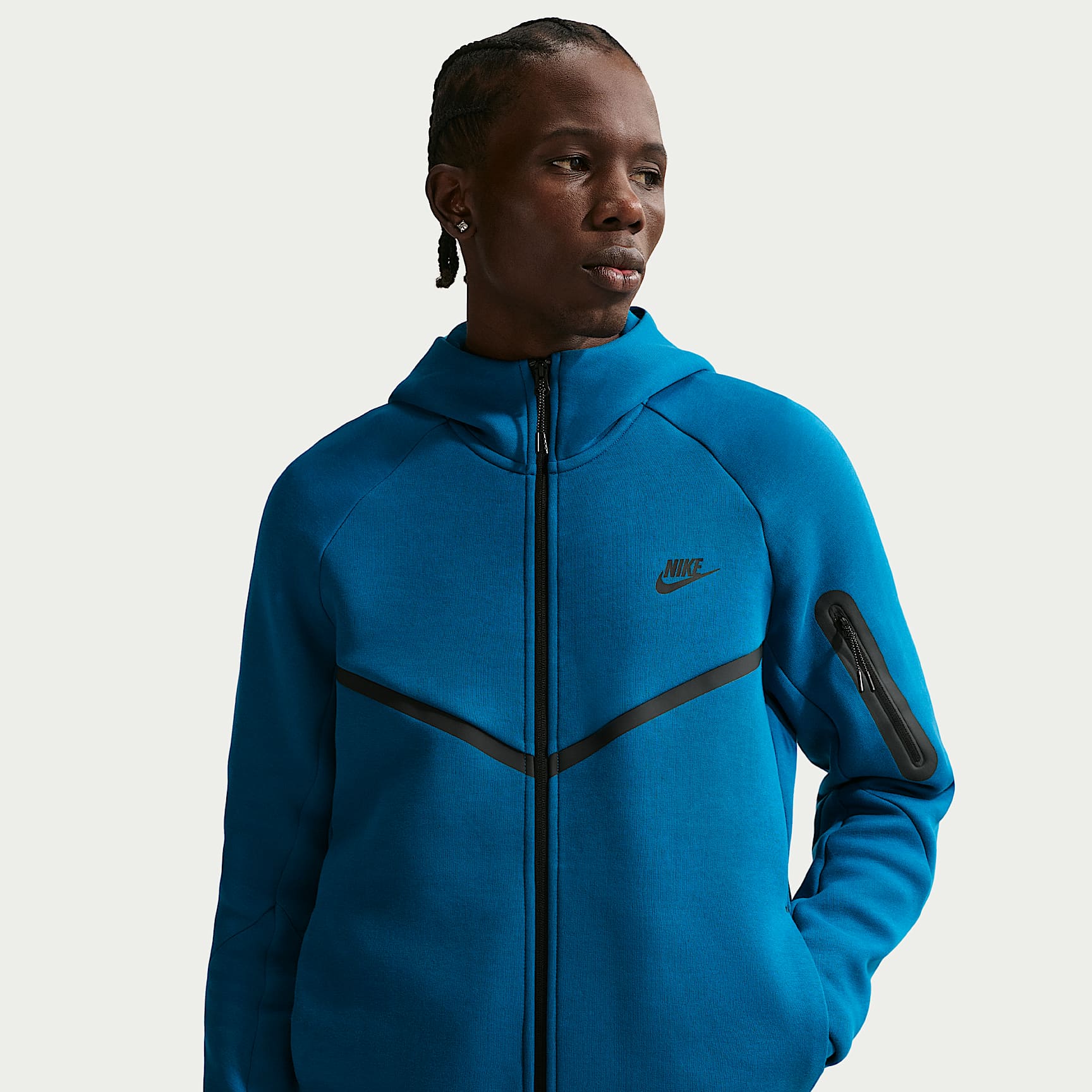 Nike Tech Windrunner-Jacke aus Fleece mit durchgehendem